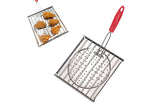 Folding Stainless Steel Grilling Basket Bread Toaster with Removable Handle