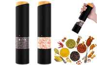 2Pcs Electric Pepper Grinders LED Light Adjustable Coarseness