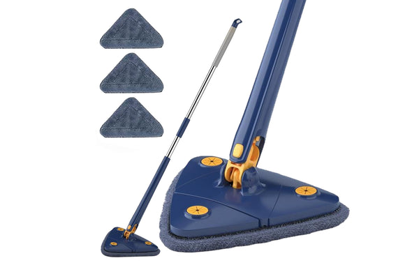 360 Degree Rotatable Triangle Cleaning Mop with 3 Cleaning Pads