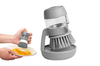 Dish Scrub Brush with Soap Dispenser Palm Scrub Washing Brush Pressing Cleaner