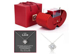 Eternal Preserved Rose Gift Box With Elegant Necklace for Mom Girlfriend Wife