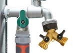 Brass Garden Hose Splitter 2 way Heavy Duty Y Splitter 2 Valves
