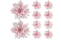 10Pcs Poinsettia Artificial Christmas Flowers