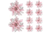 10Pcs Poinsettia Artificial Christmas Flowers