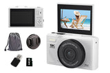 5K Digital Camera WiFi Vlogging Camera with 180 Degree Flip Screen