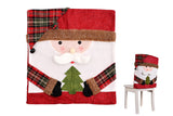 Christmas Chair Covers with Santa Hat for Holiday Dinner Party