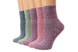 5 Pack Winter Warm Knit Socks Thick Soft Multicolor Free Size for Men and Women