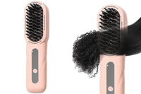 Wireless Hair Straightener Brush Portable Heated Straight Brush  Anti-Scald Hot Comb Straightener Brush with LED Display