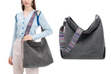 Large Capacity Corduroy Tote Bag with Adjustable Strap for Women