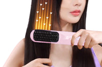 Portable Cordless Hair Straightener Brush Negative Ion Heating