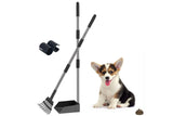 Dog Pooper Scooper Long Handle Stainless Steel Tray Rake Set
