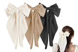 3 Piece Large Bow Ribbon Hair Clip Set for Women Girls