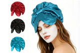 2-in-1 Double Layer Satin Bonnet with Eye Mask Sleep Cap Hair Wrap