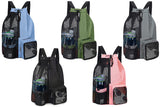 Swim Backpack Foldable Mesh Drawstring Bag