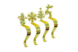 4Pcs Mantel Hook Golden Color Christmas Stocking Holders