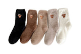 5 Pairs Mid Calf Socks with Cute Highland Cow Pattern