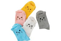 5 Pairs Women Socks Cartoon Kitty Mid Tube Socks