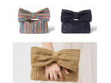 Ladies Straw Woven Handbag Butterfly Knot Clutch Bag