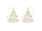 2Pcs Golden Christmas Tree Printed Stickers for Window Decoration