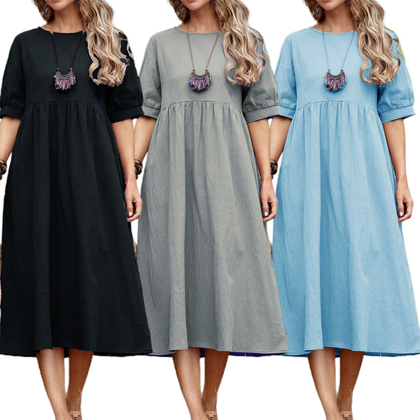 Women Short Sleeve Midi Dress