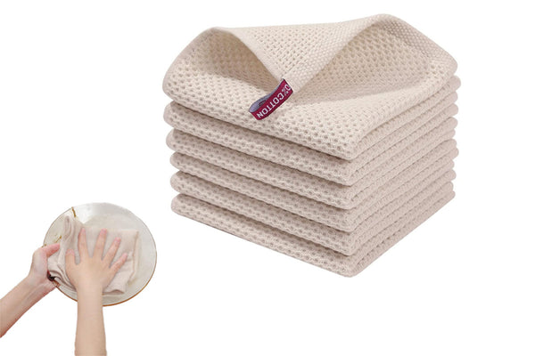 Cotton Waffle Weave Kitchen Dish Cloths Ultra Soft Absorbent Dish Towels