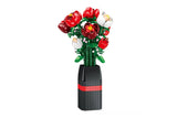 DIY Roses Building Blocks Bouquet Vase Flower Set