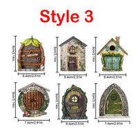 Set of 6pcs Miniature Fairy Door for Tree Outdoor Garden Decoration Fariy House