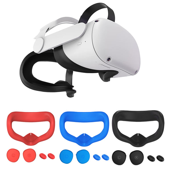 VR Silicone Face Cover Pad And Lens Cover With Joystick Cover For Oculus Quest 2