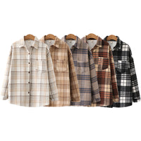 Fleece-Lined Check Overshirt Jacket