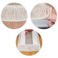 Macrame Table Runners with Tassels Natural Burlap Cotton Table Flag