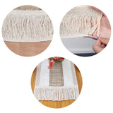 Macrame Table Runners with Tassels Natural Burlap Cotton Table Flag