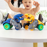 2Pcs Crash Transforming Dinosaur Toy Car