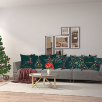 Green Christmas Pillowcase Xmas Throw Pillow Case Merry Christmas Cushion Cover