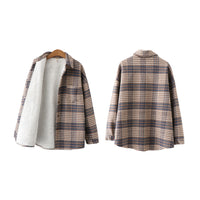 Fleece-Lined Check Overshirt Jacket