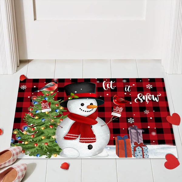 Christmas Door Mat Non-slip Floor Mat Hallway Kitchen Living Room Carpet