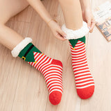 2Pcs Women's Christmas Fuzzy Slipper Socks