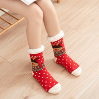 2Pcs Women's Christmas Fuzzy Slipper Socks