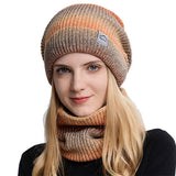 Fleece-Lined Gradient Hat with Snood