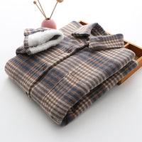 Fleece-Lined Check Overshirt Jacket