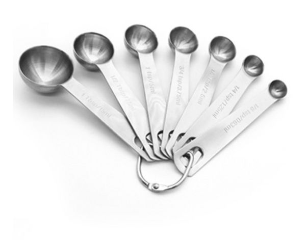 7-Pieces Stainless Steel Engraved Measuring Spoon Set