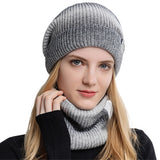 Fleece-Lined Gradient Hat & Snood Set