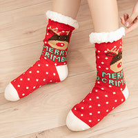 2Pcs Women's Christmas Fuzzy Slipper Socks