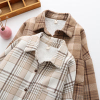 Fleece-Lined Check Overshirt Jacket