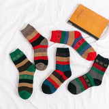 5 Pairs Thick Knit Patchwork Casual Winter Socks