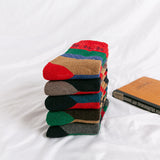 5 Pairs Thick Knit Patchwork Casual Winter Socks