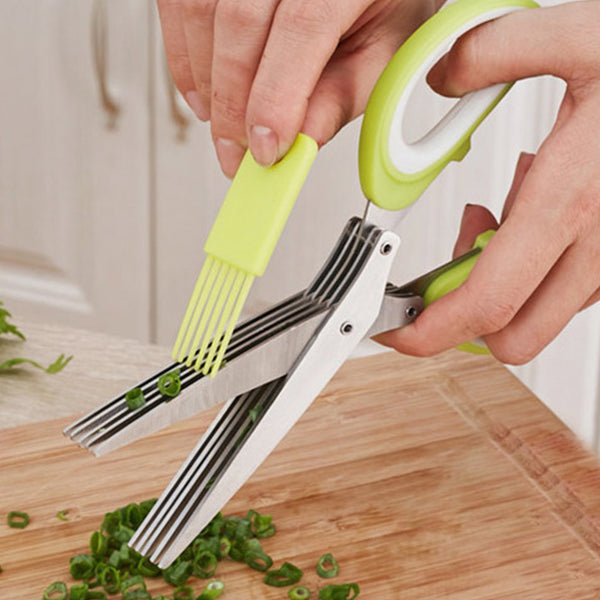 Multipurpose Kitchen Shears with 5 Stainless Steel Blades and Cleaning Comb