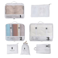 7Pcs Luggage Organiser Underwear Storage Bags Packing Cubes Travel Pouches