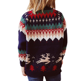 Women's Christmas Knitted Sweater Long Sleeve Crew Neck Pullover Knitwear