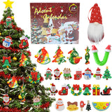 Christmas Advent Calendar with 24Pcs Christmas Tree Hanging Ornaments