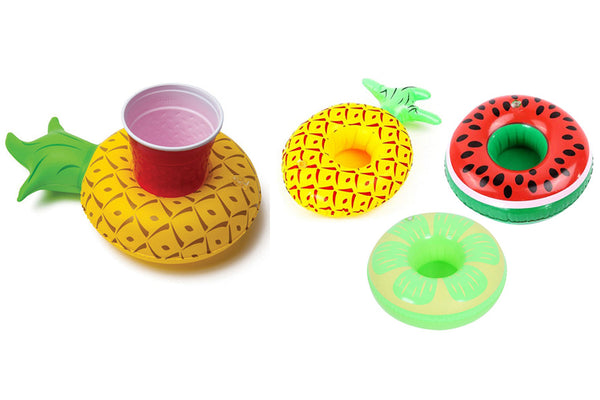 3Pcs Inflatable Cup Holder Drink Floating Beach Pool Party Swimming Bathtub Toys